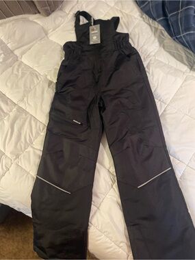 Swiss Tech Black Kids Insulated Snow Overalls